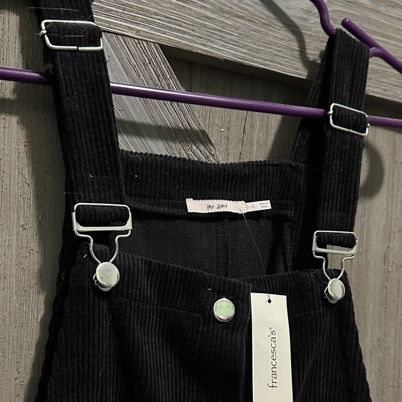 Francesca's Collections Black Corduroy Overall Dress - Picture 4 of 5